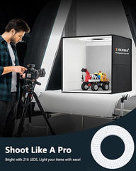 20" x 20" Large Portable Professional Dimmable Photo Studio Light Tent kit with 216 LED Lights