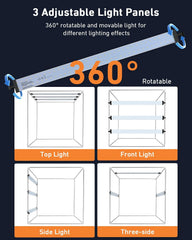 DUCLUS Light Box Photography, 32×32inch Professional Photo Studio Booth Photobox, Portable 210 LED Lightbox Shooting Tent Folding with 6 Colors Backdrops for Large Product or Jewelry Photography