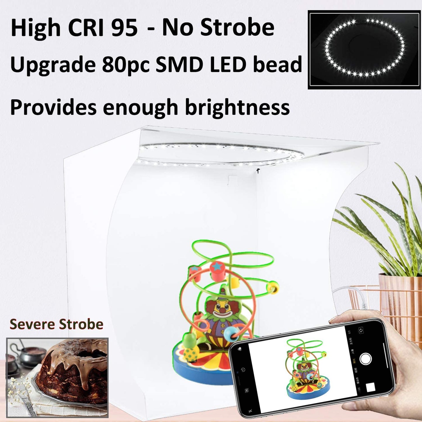 12 inch Adjustable Photography Light Box with 3 Light Modes DUCLUS