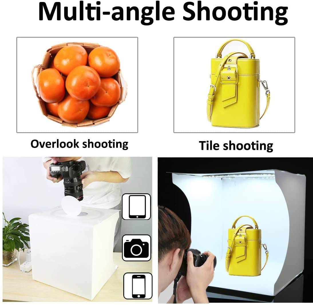 12 inch Adjustable Photography Light Box with 3 Light Modes DUCLUS